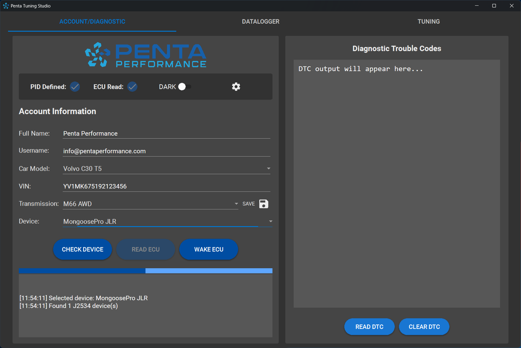 Penta Performance Custom Tuning Software Interface