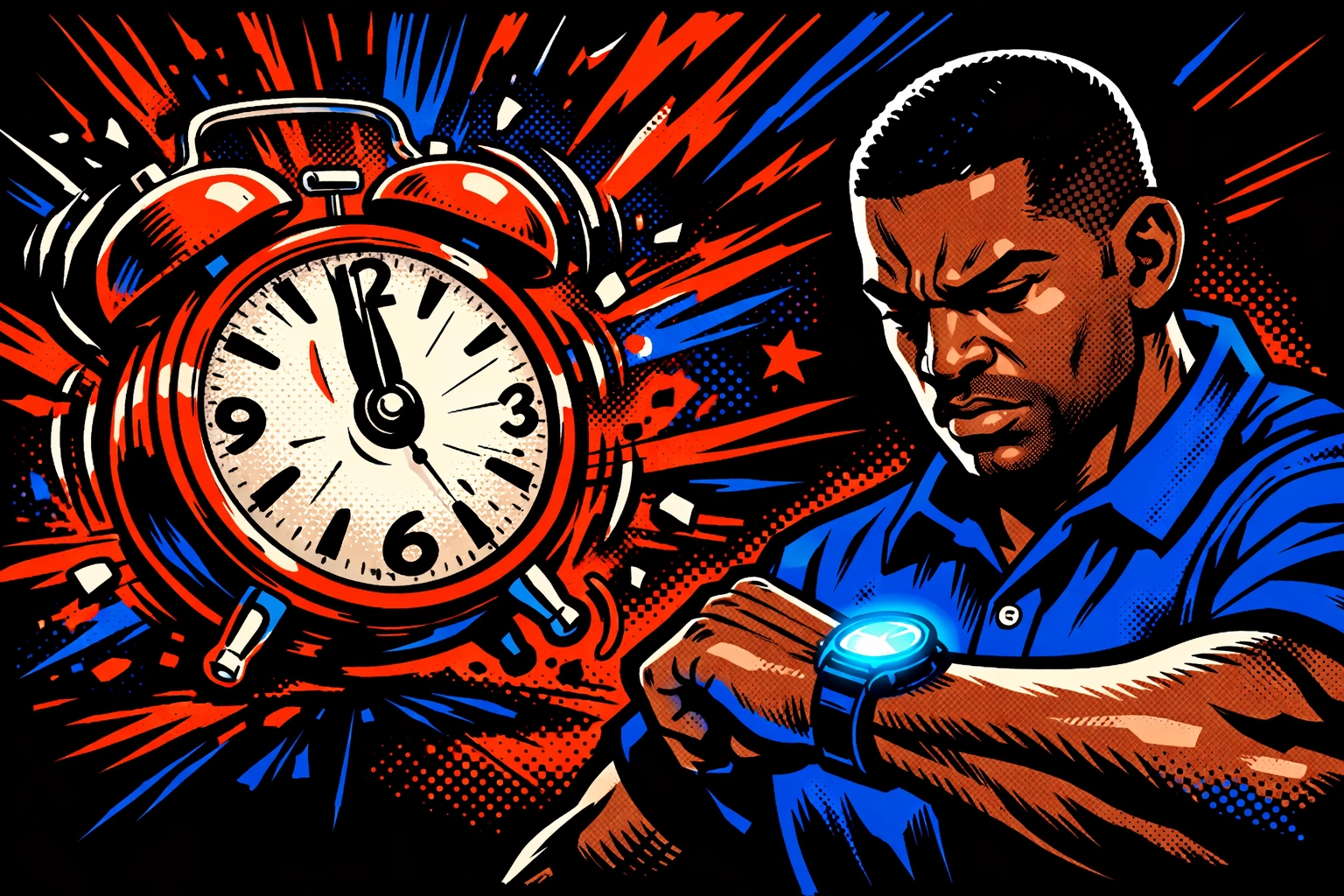 Business owner checking watch by an exploding clock, highlighting the GoHighLevel 5-minute speed-to-lead rule.