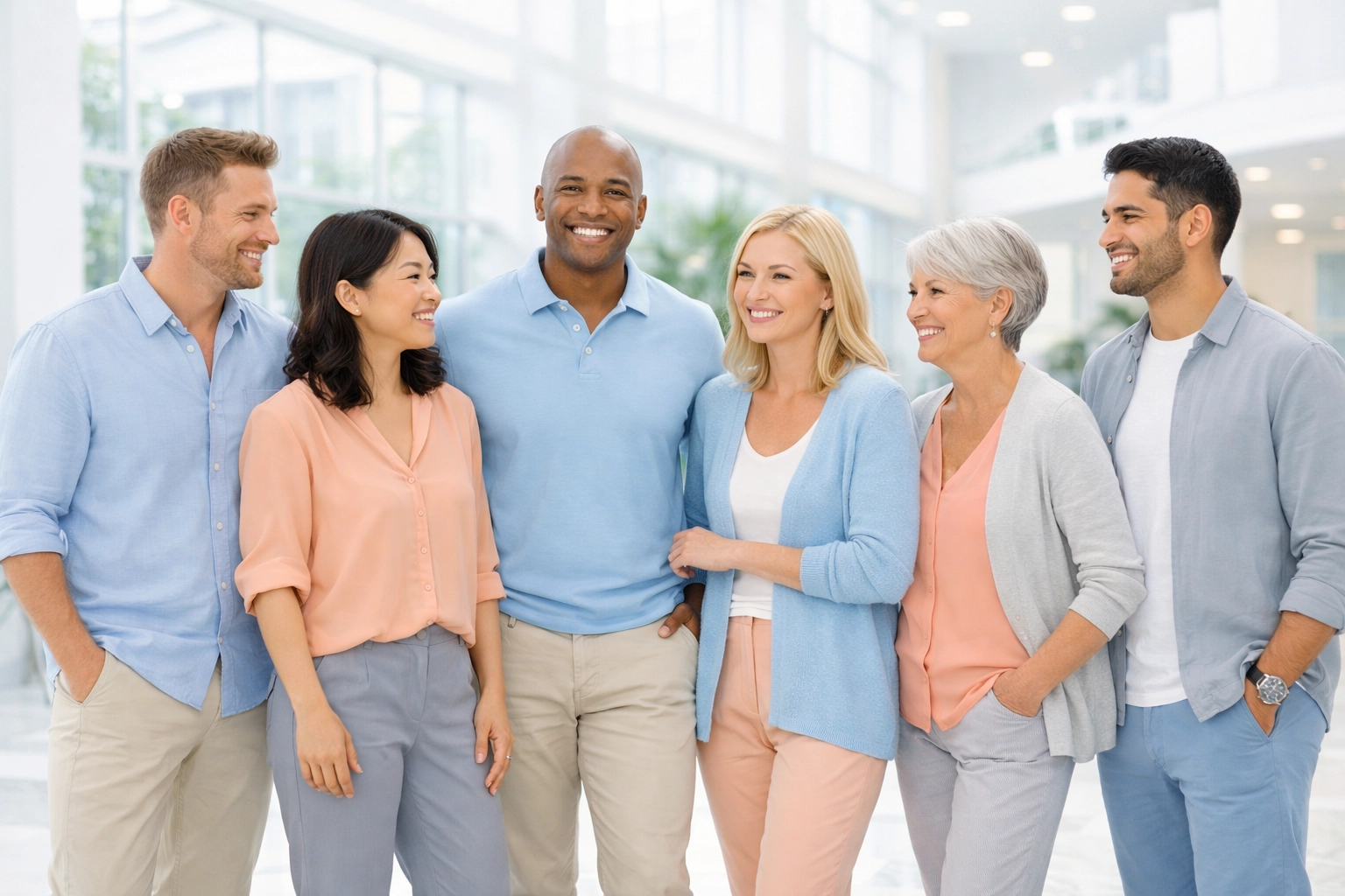 A diverse group of counseling professionals representing a supportive team at Talk to Heal Counseling Center.