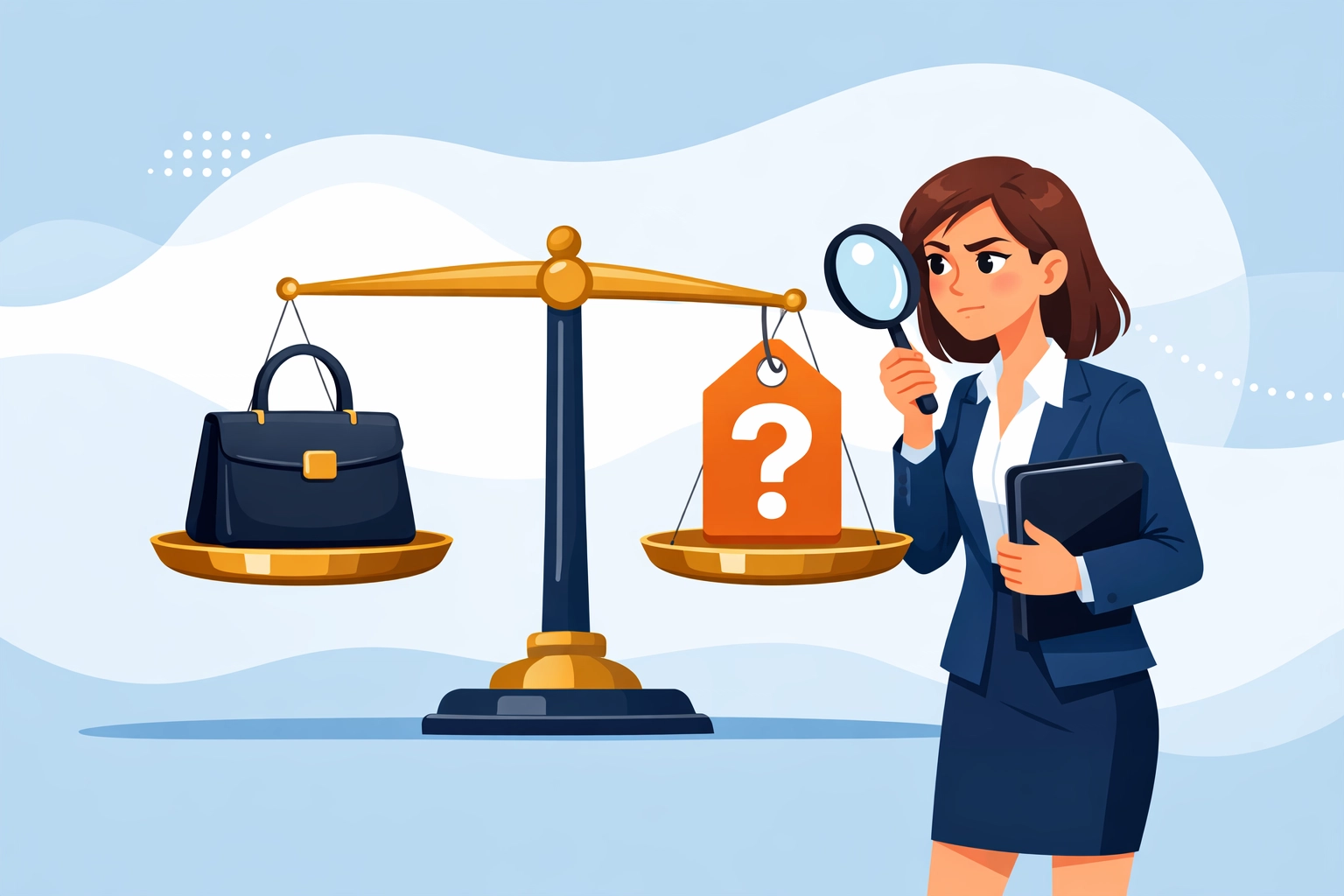 A person analyzing market value to authenticate luxury items and avoid counterfeit scams.