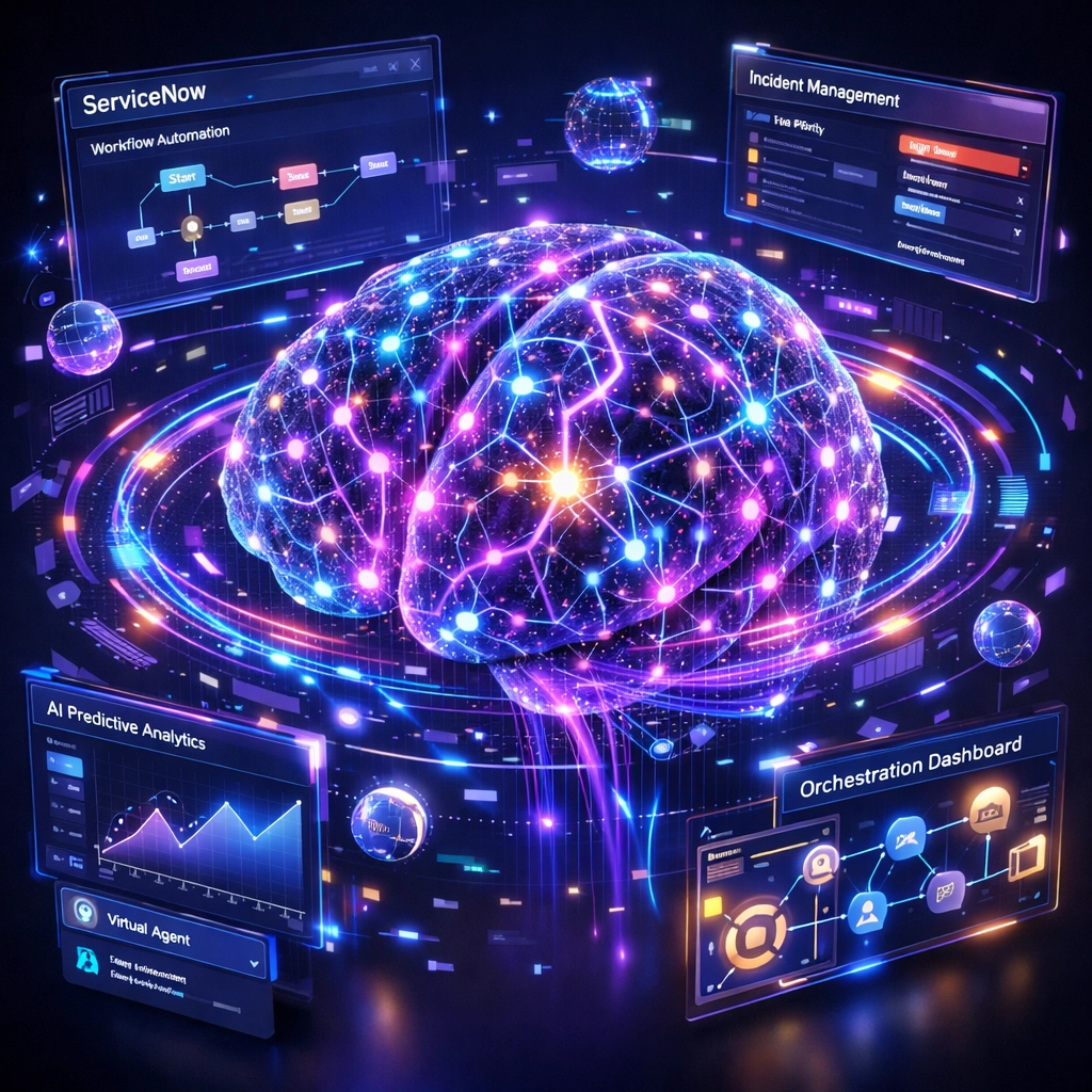 Agentic AI automation network powering ServiceNow workflows and intelligent incident resolution