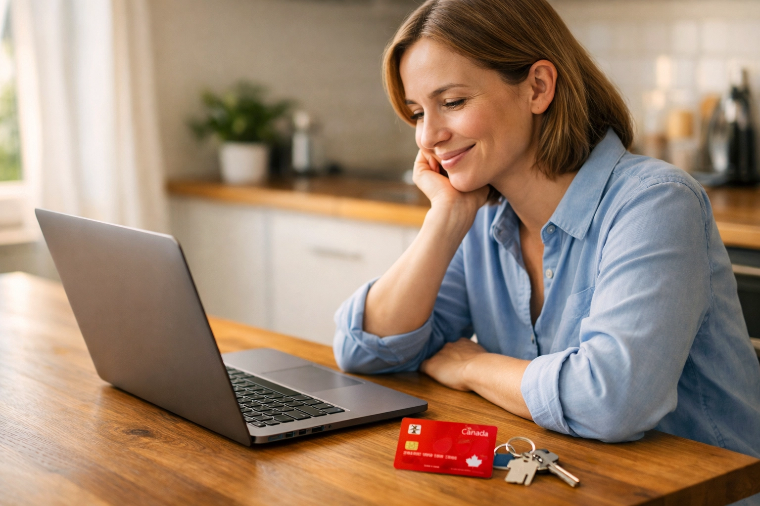 A person at home feeling relief after getting a bad credit loan canada deposited in their account.