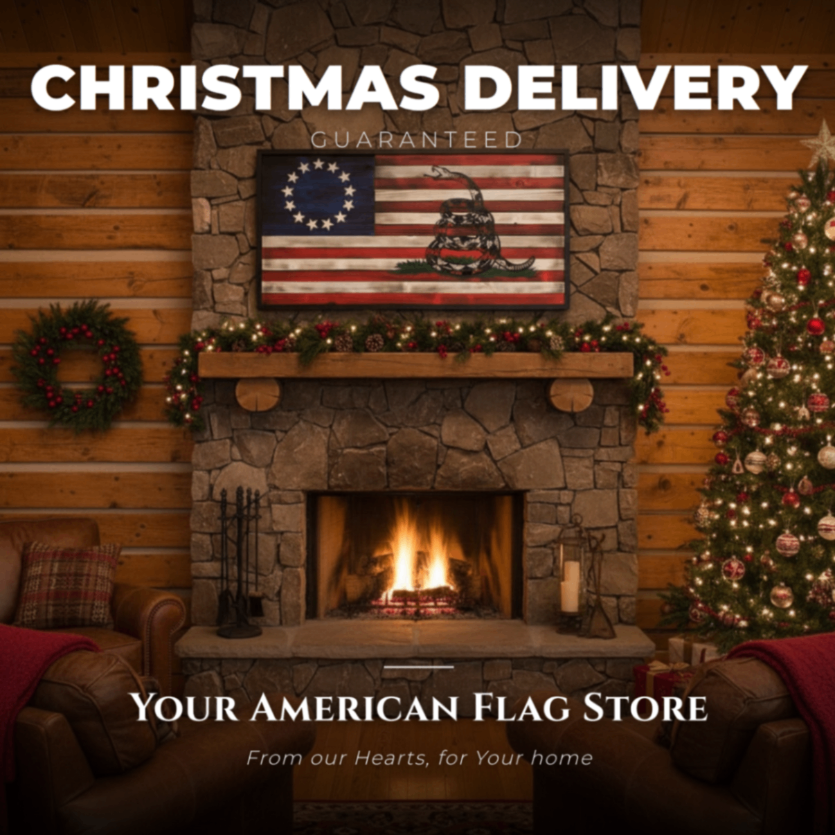 Rustic Christmas Living Room