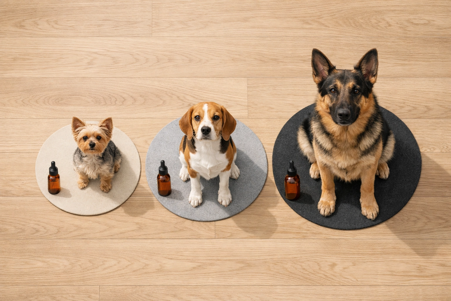 CBD Öl Dosierung nach Hundegröße - kleine, mittlere und große Hunde