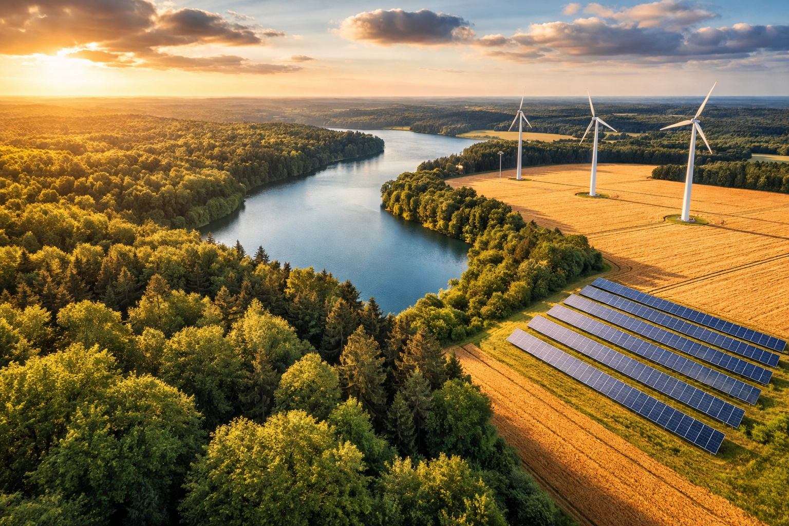 Diversified investment landscape showing growth, stability, and alternative asset strategies