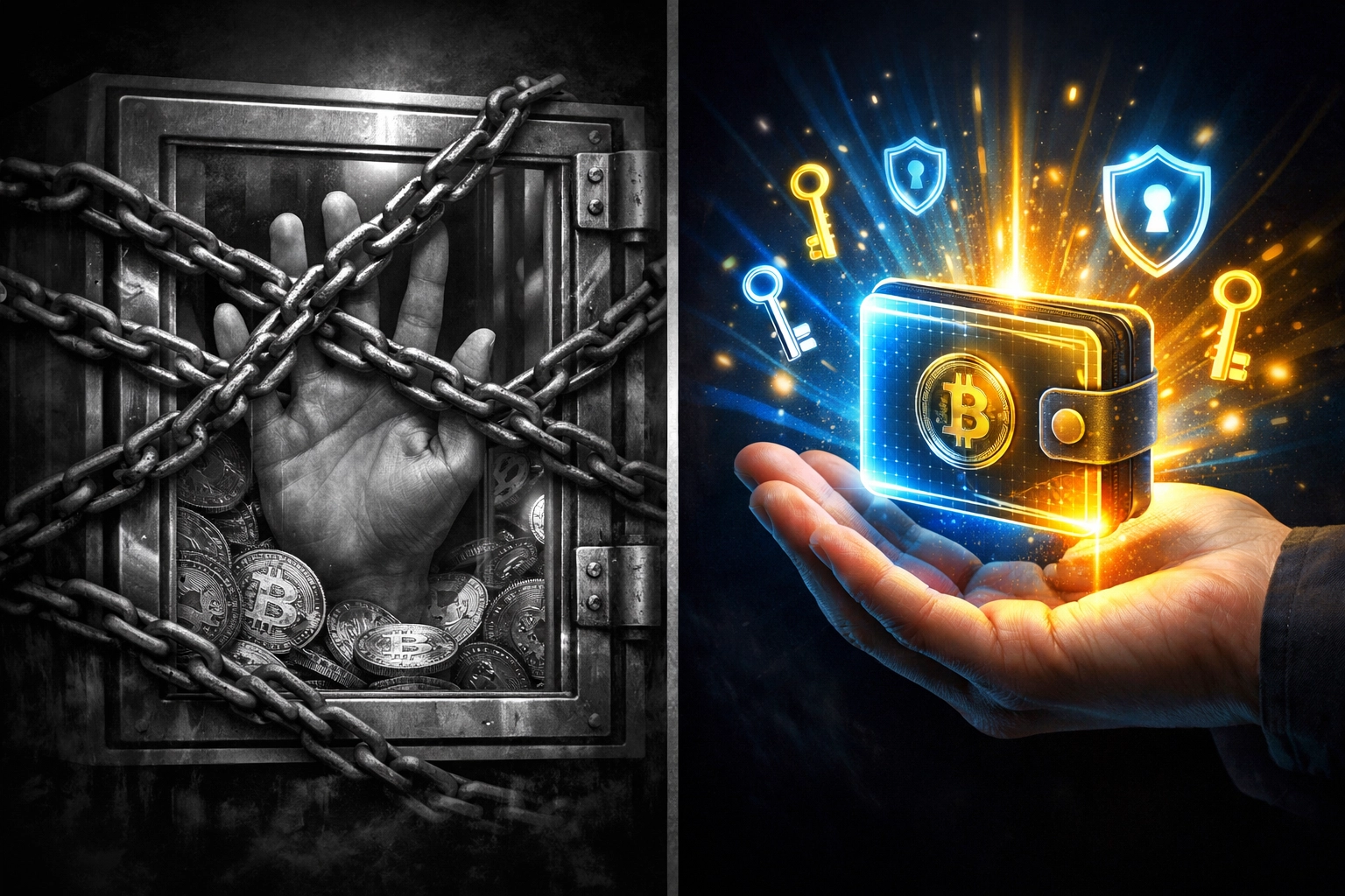 Self-custody crypto wallet versus centralized custodial control for merchant payment freedom