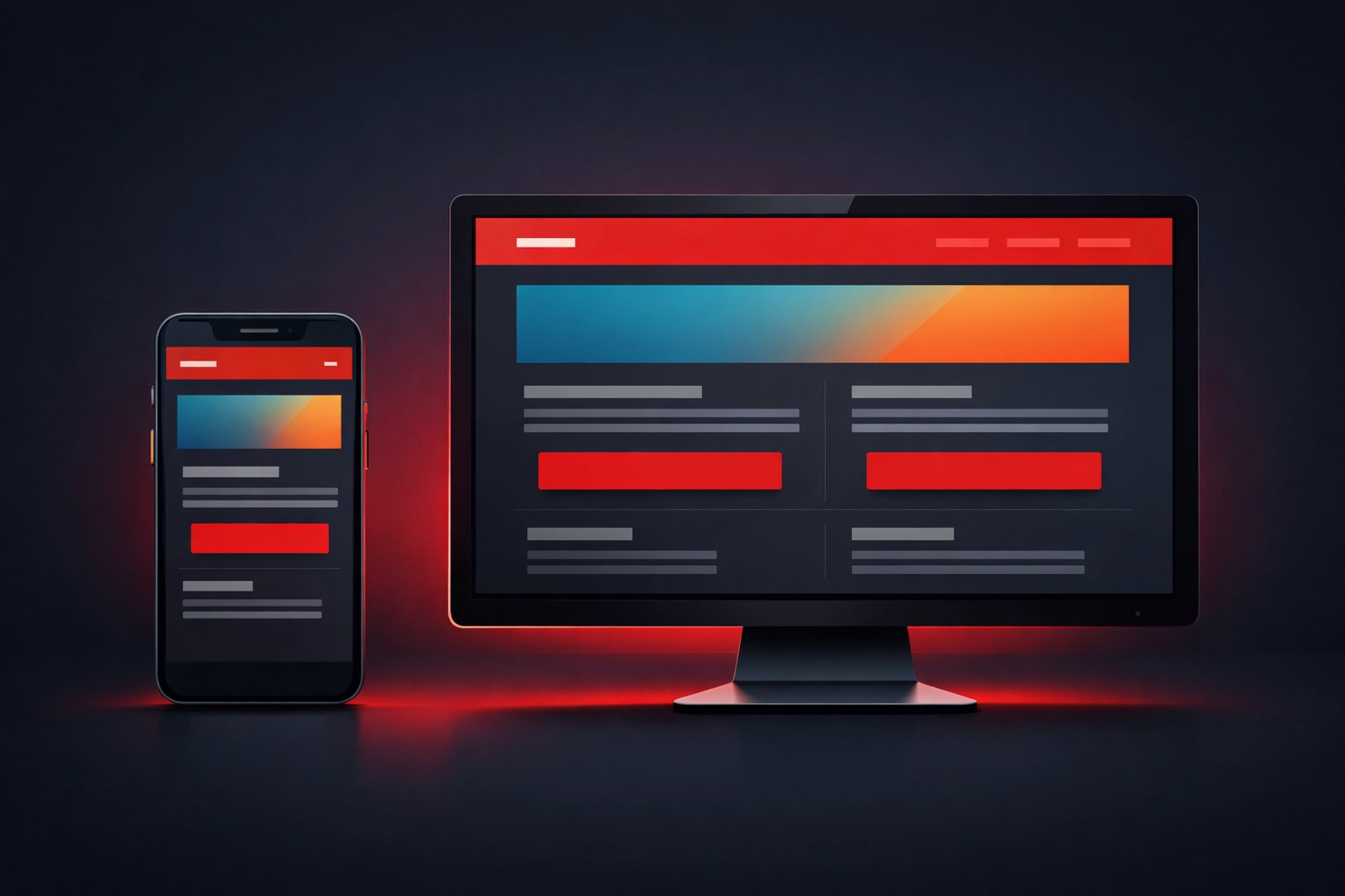 Mobile-friendly web design showing a consistent user experience on a phone and a computer.