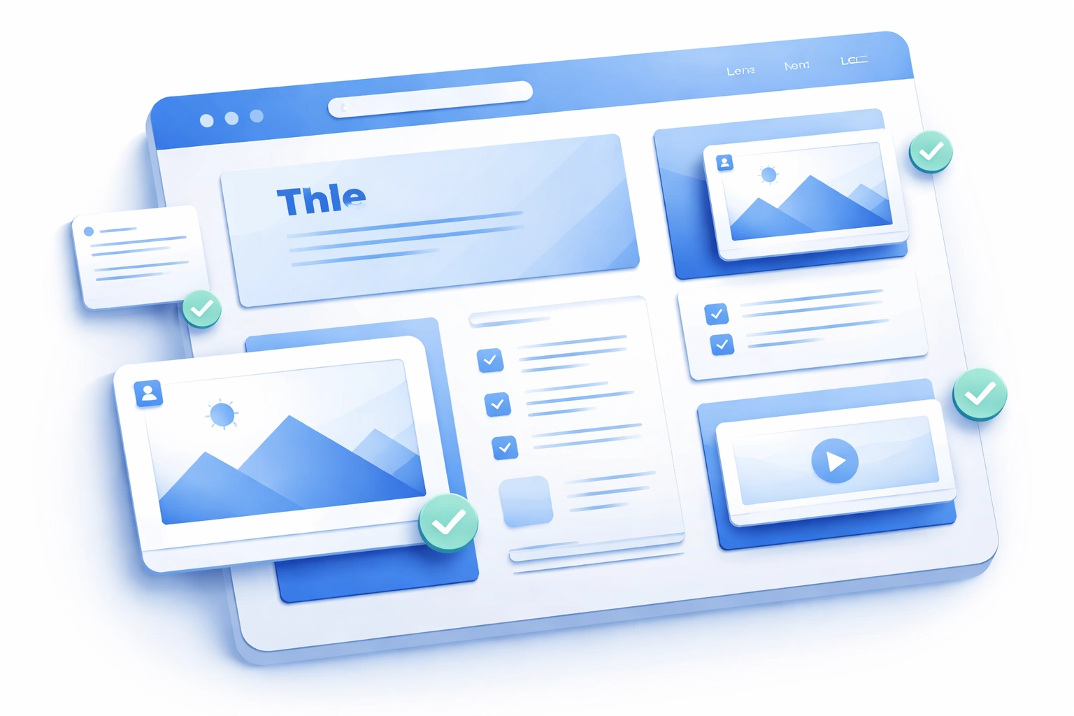Stylized webpage layout illustrating on-page SEO optimization and website structure basics