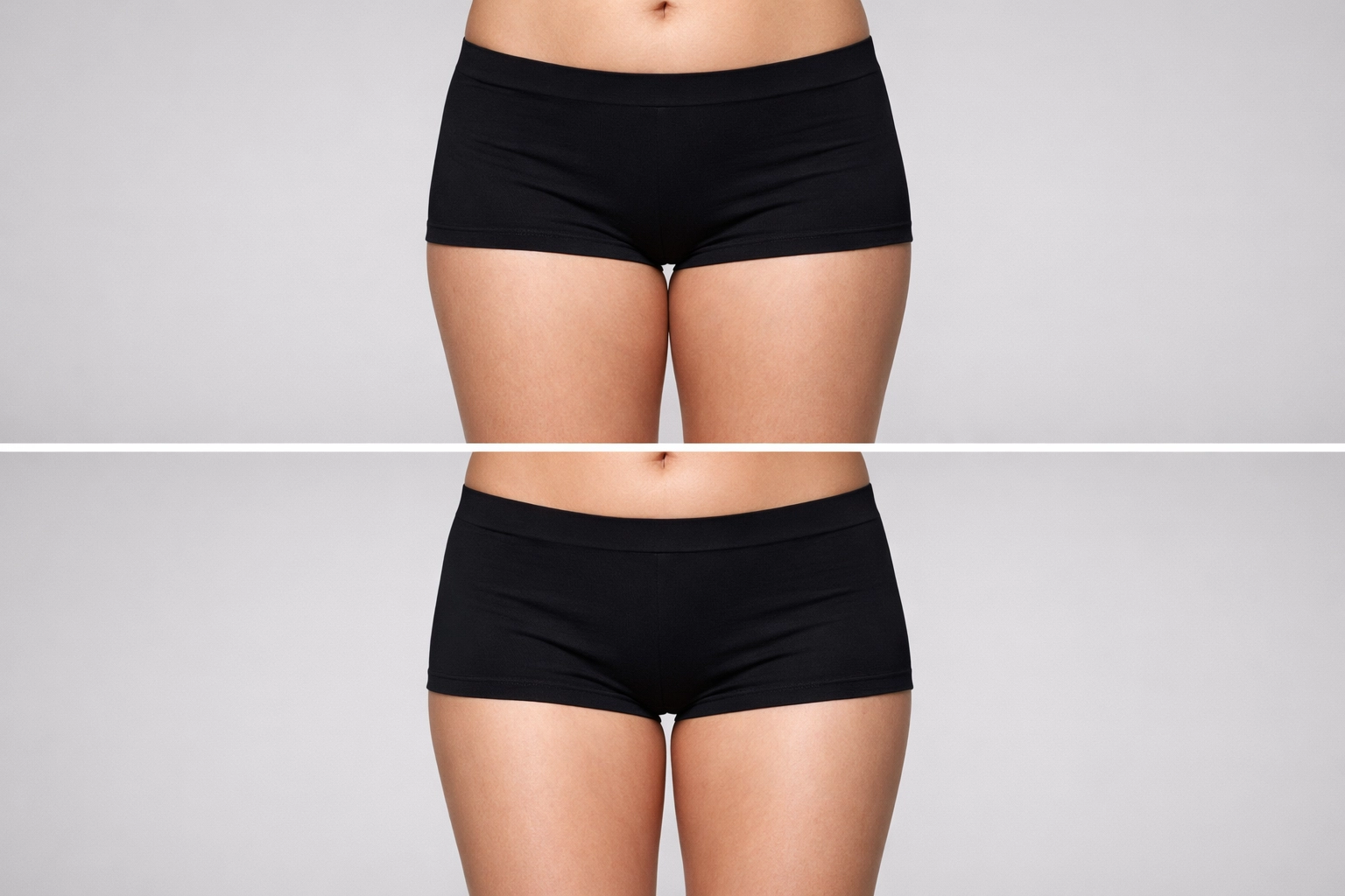 Thigh/leg contouring – stock-style before and after