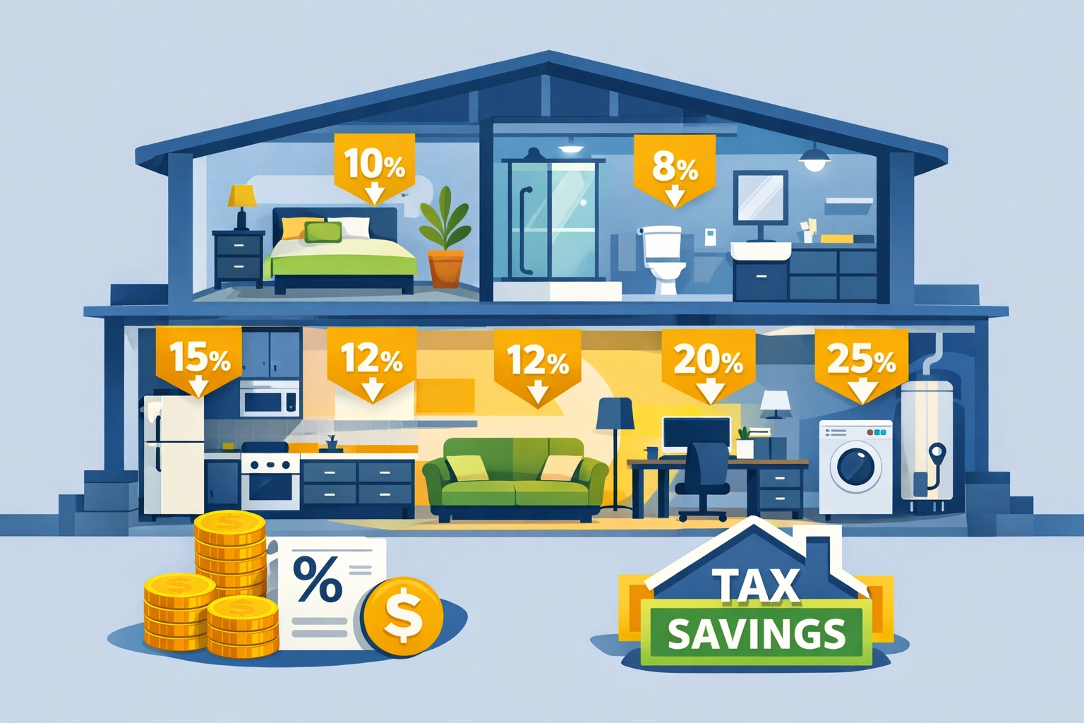Real estate property depreciation breakdown illustrating tax deduction opportunities