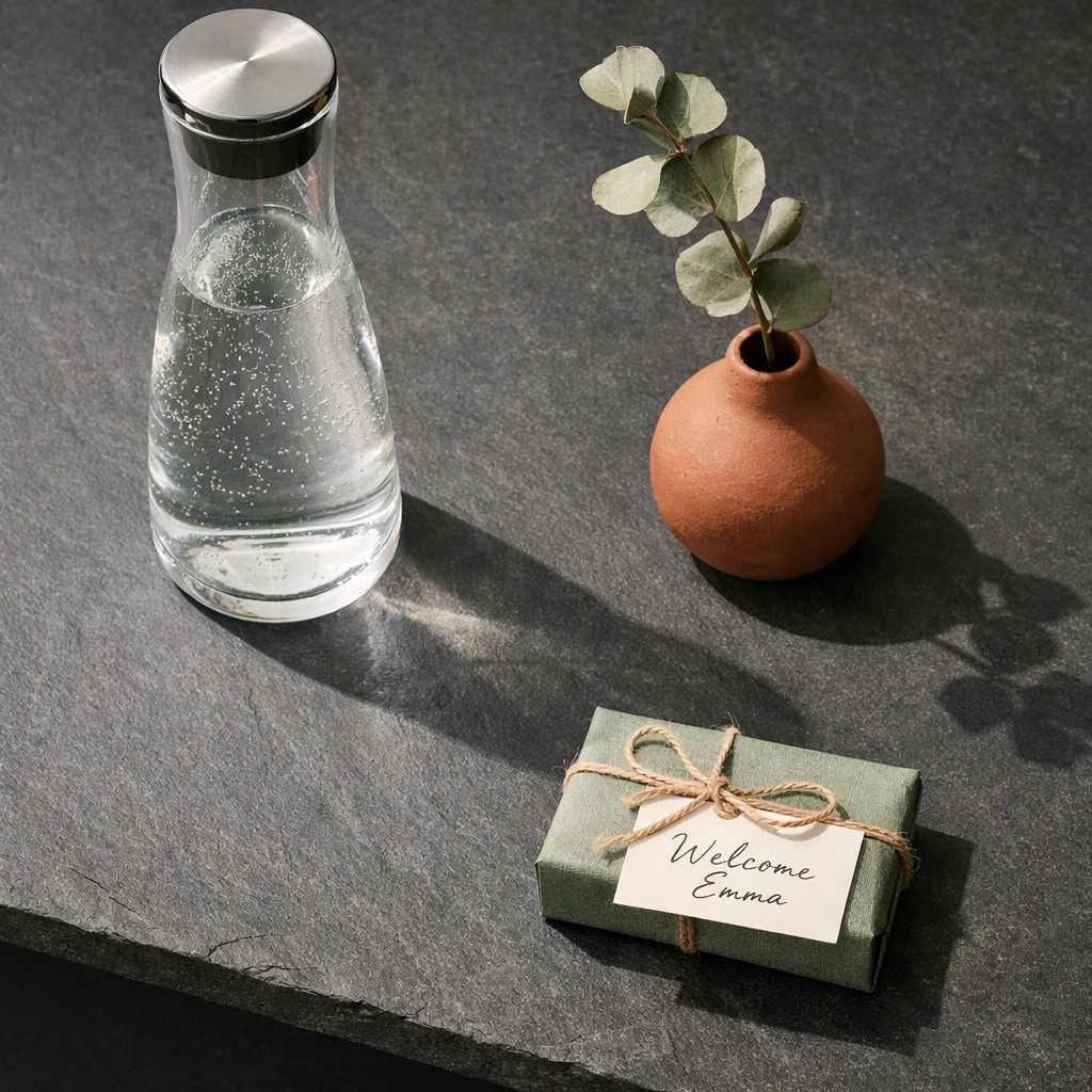 Personalized guest amenities highlighting data-driven hospitality and tailored stay experiences.
