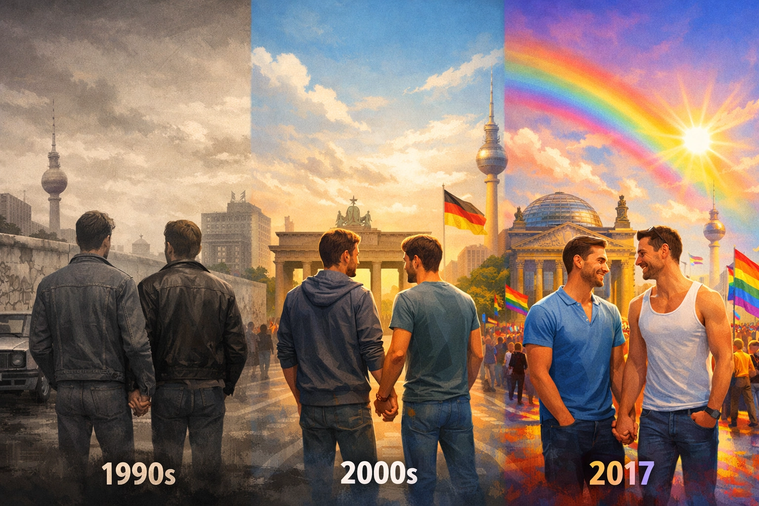 Timeline of LGBTQ+ rights progress in Germany from 1990s to marriage equality in 2017