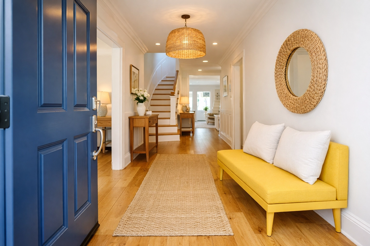 A pristine home entryway after Weekly House Cleaning Orange MA service by The Cleaning Ninjas in Orange.