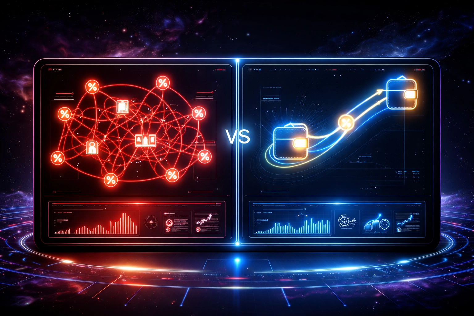 Visual comparison of traditional payment fees vs. streamlined Web3 crypto payments for merchants seeking lower interchange costs