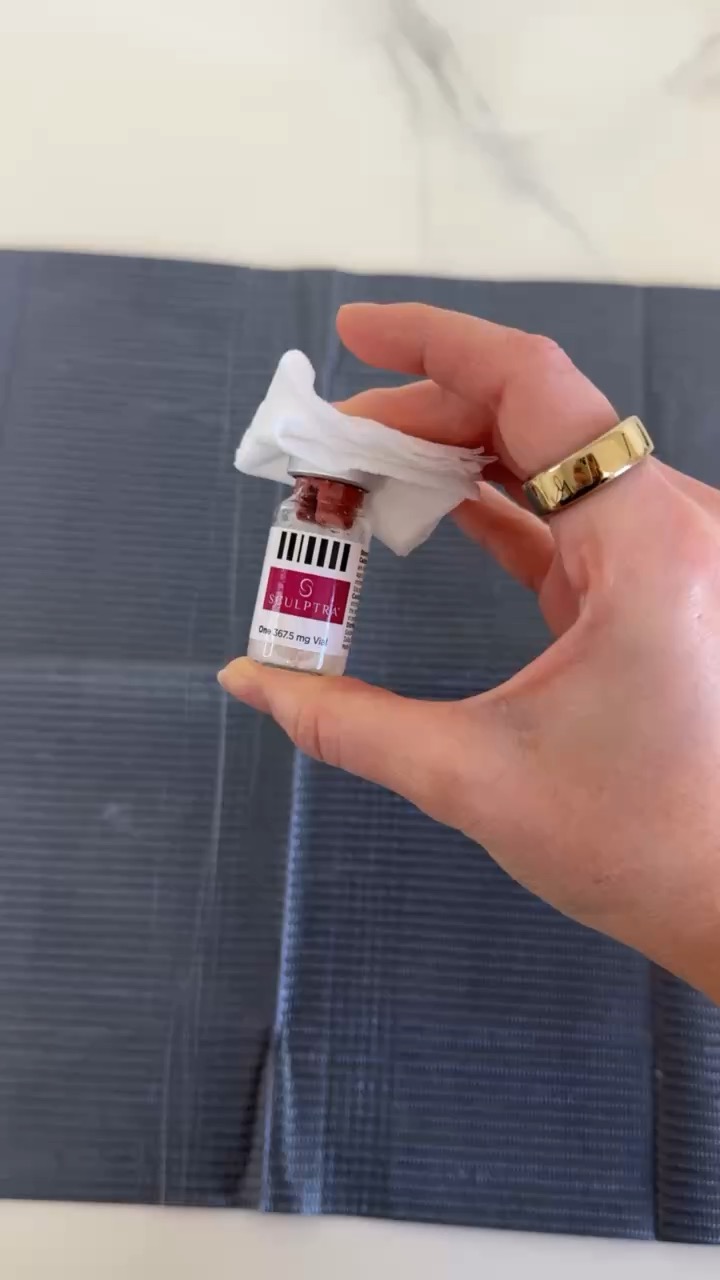 Sculptra vial for facial restoration