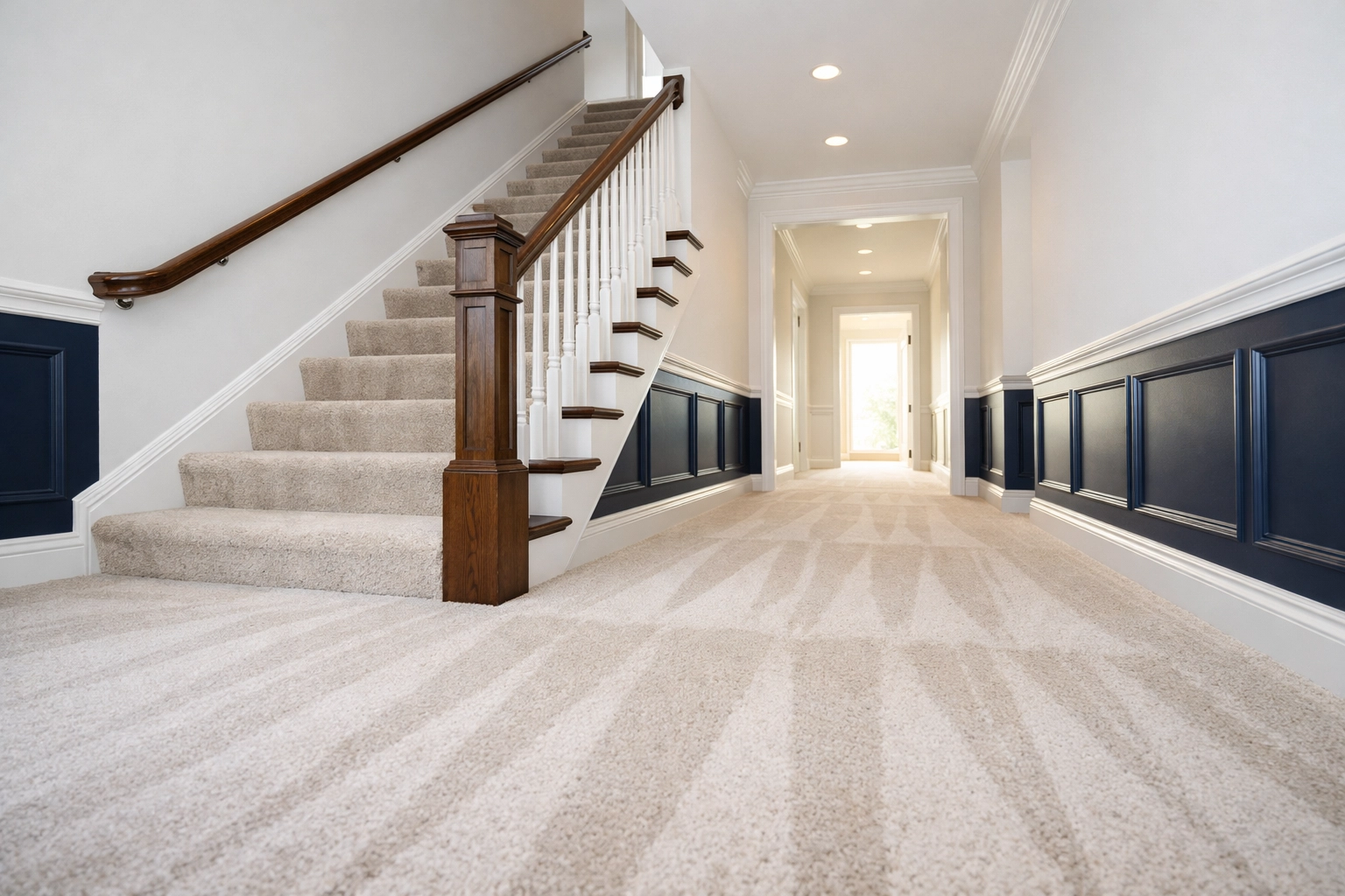 Empty, perfectly clean residential hallway following a move-in House Cleaning Ashby MA appointment.