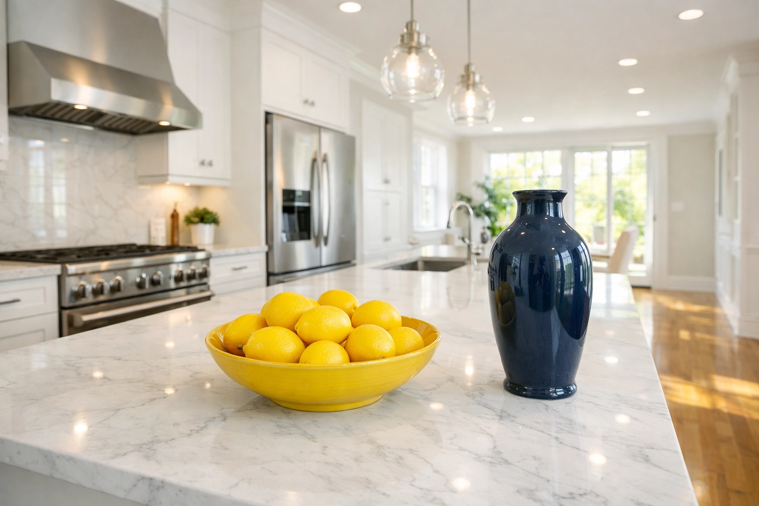 Spotless modern kitchen in a Franklin home after a professional deep cleaning service.