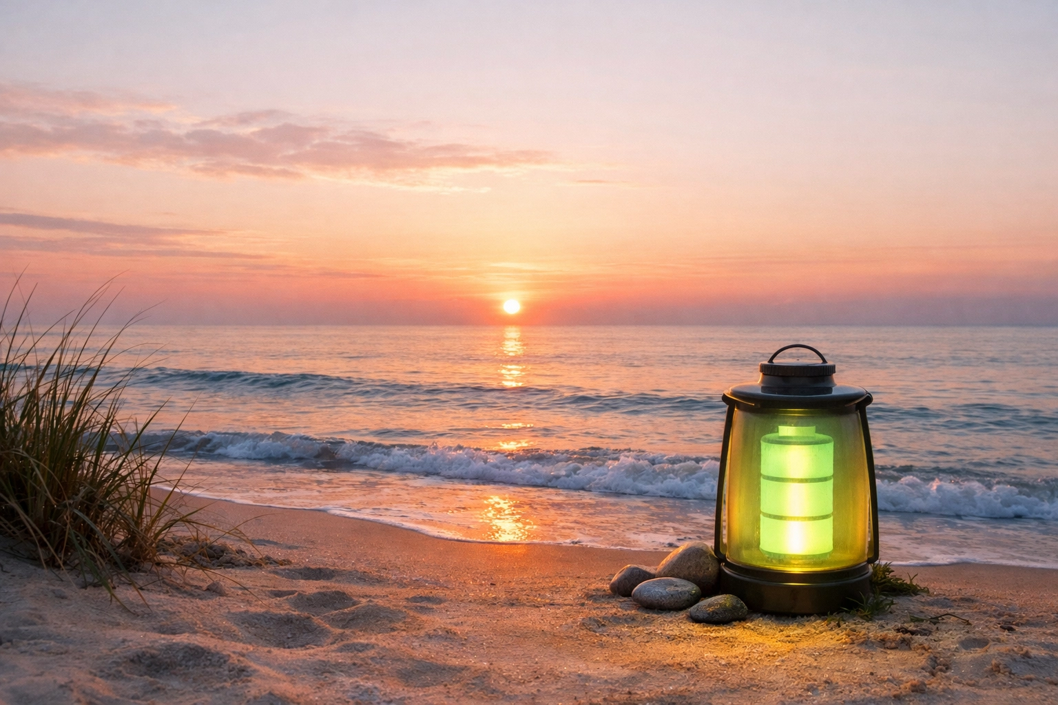 A serene sunrise scene with a gentle, natural energy motif—symbolizing sustainable momentum and calm, resilient energy management through executive function coaching.