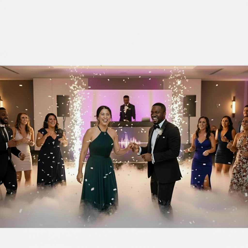 Couples having a great time on the dance floor because of wedding DJ in Houston, Texas
