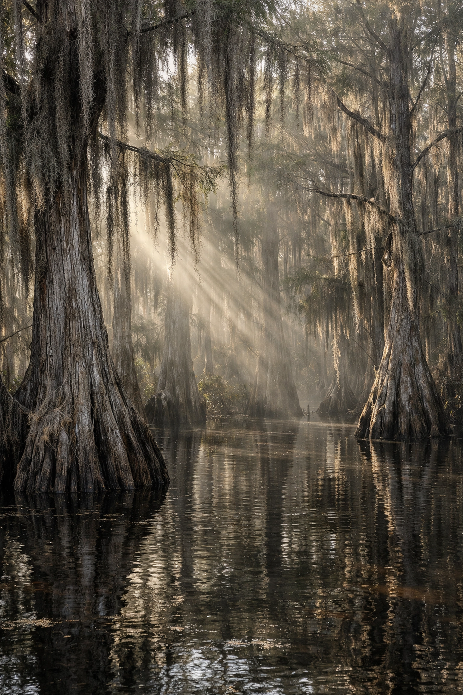 Mist-covered cypress swamp along Janes Scenic Drive, a hidden gem among Everglades photography locations.