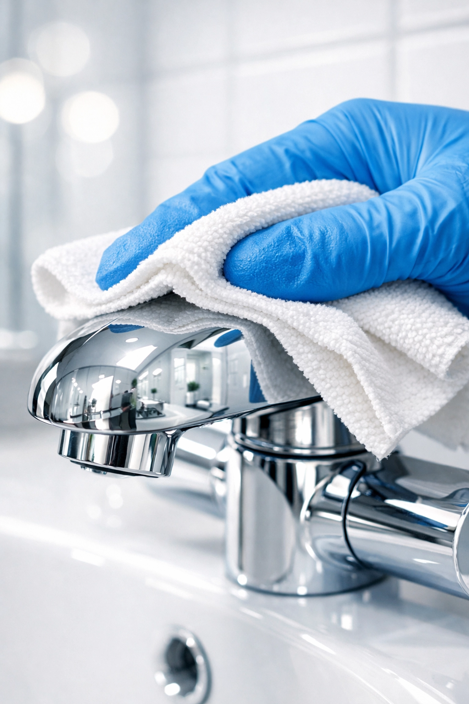 Professional move out cleaning in Orlando showing a polished bathroom fixture and sanitized surfaces.