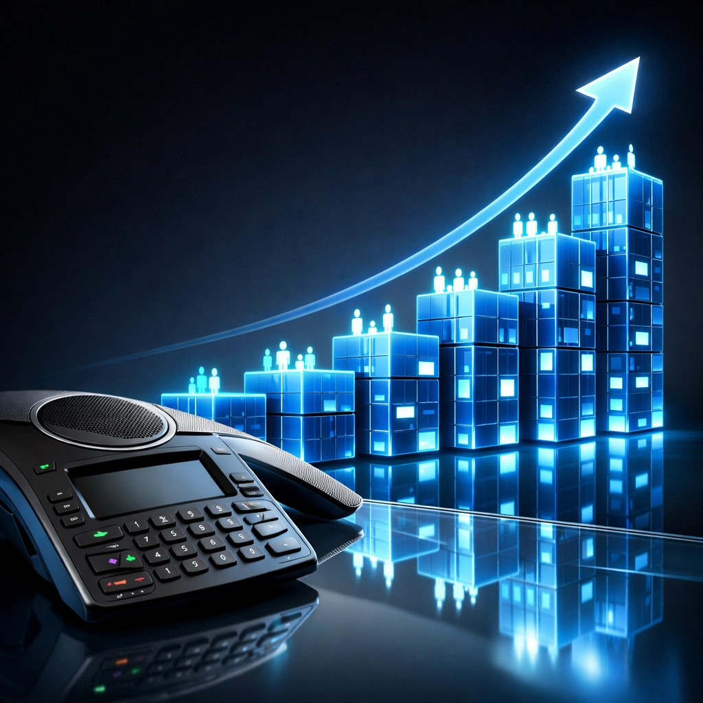 Professional VoIP conference phone illustrating predictable costs and scalability for Canadian businesses.