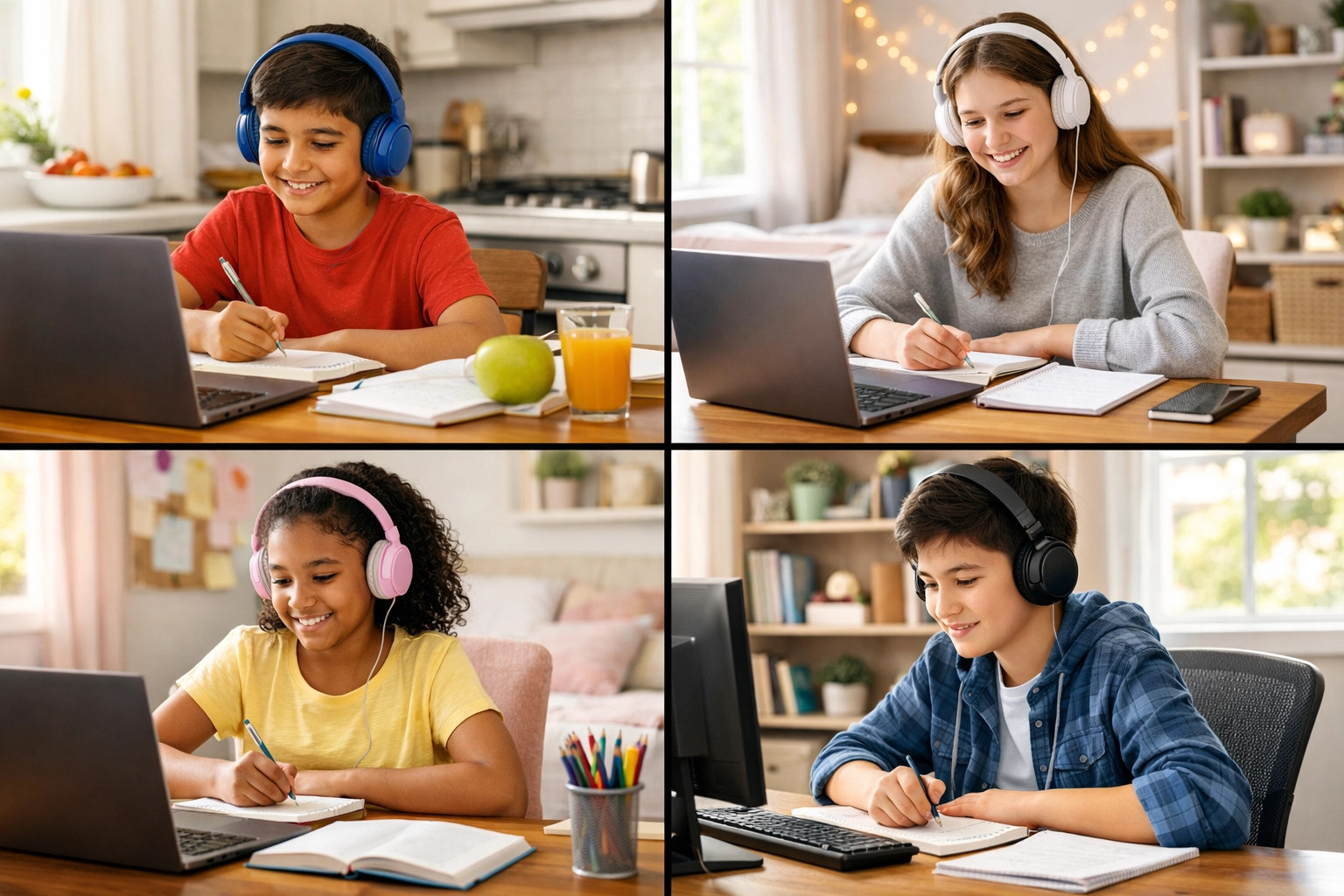 Ontario students engaged in online tutoring sessions from their homes