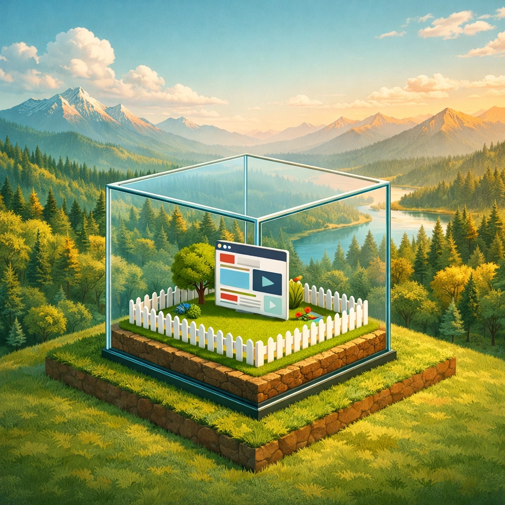 Conceptual image showing how professional web design for small business allows for unlimited growth over DIY builders.