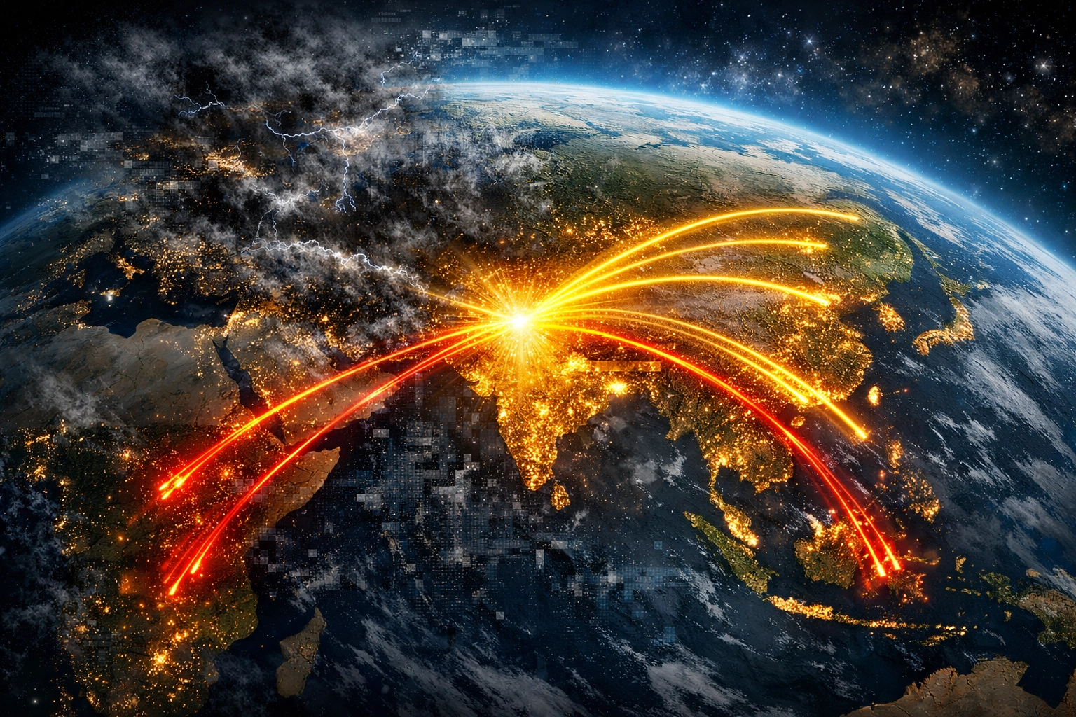 Global trade map showing India’s energy corridors to BRICS, shifting financial news India trends.