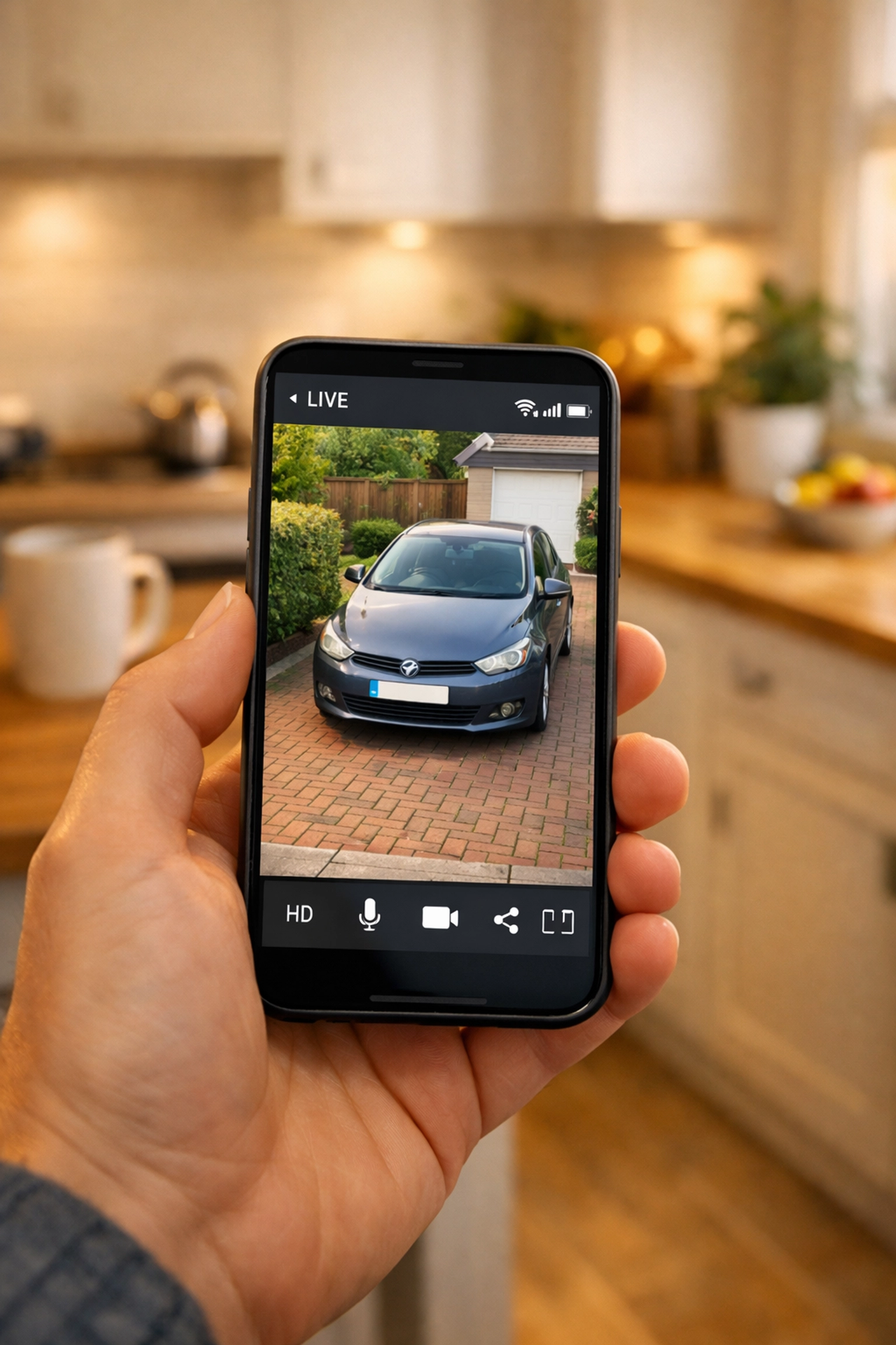 Using a smartphone for remote CCTV monitoring and smart home automation security in Winchester.