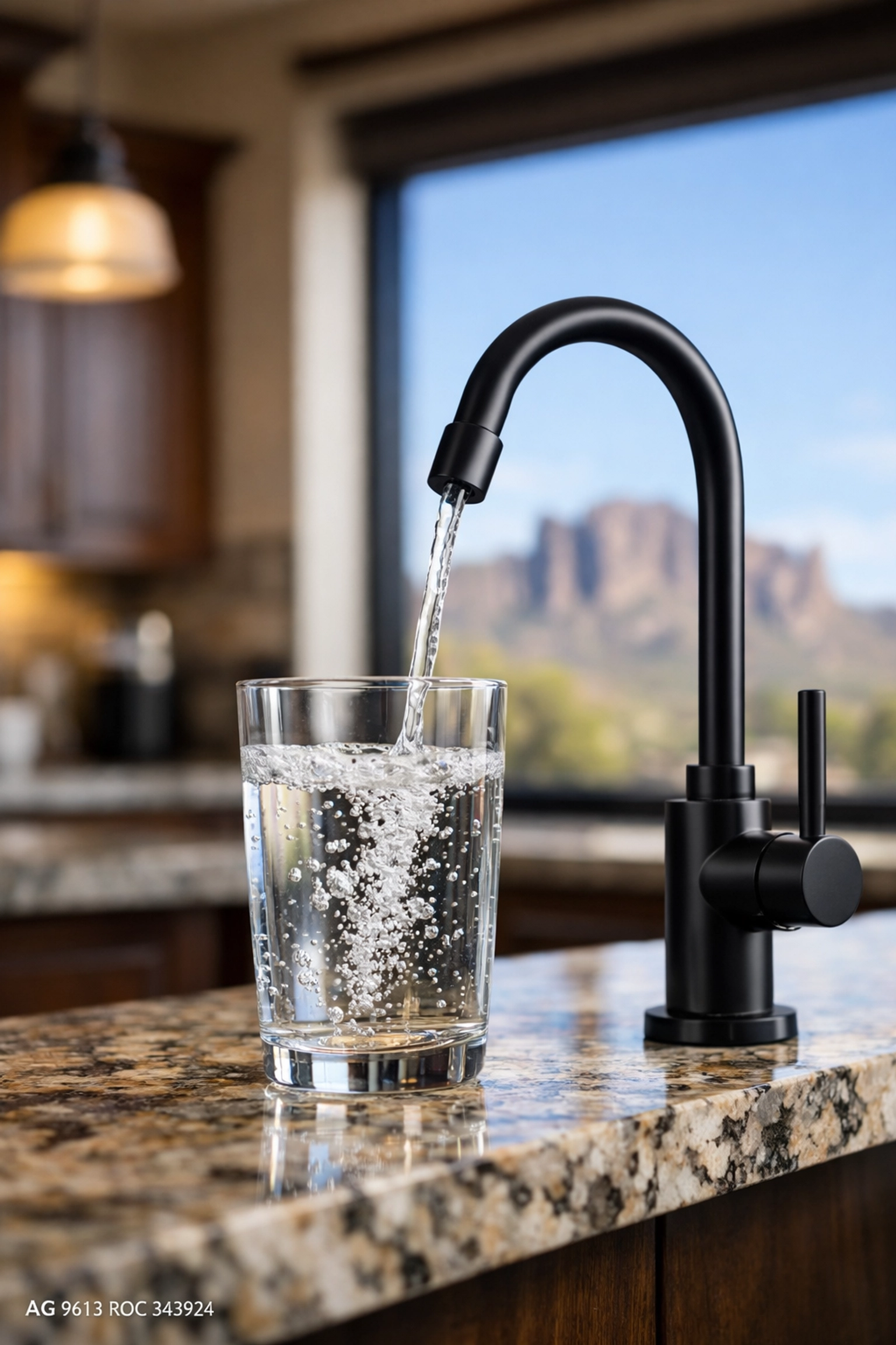 Modern kitchen faucet for a Bucksworth Reverse Osmosis system providing pure drinking water in Gold Canyon AZ.