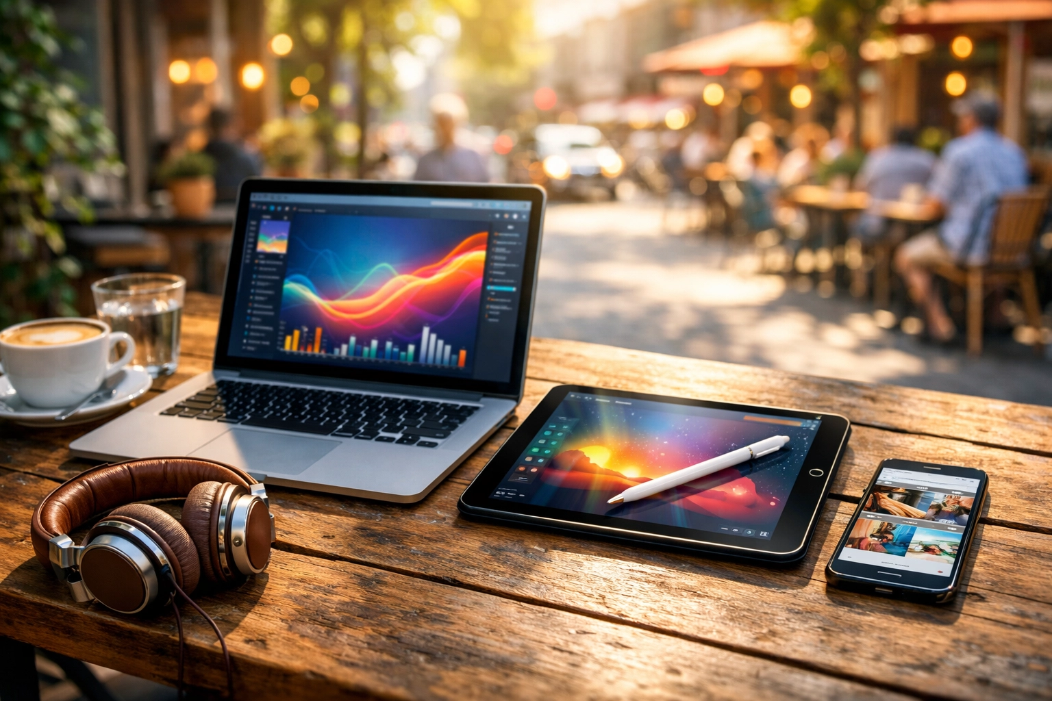 Modern workspace with a laptop and phone for multi-channel real estate lead communication.