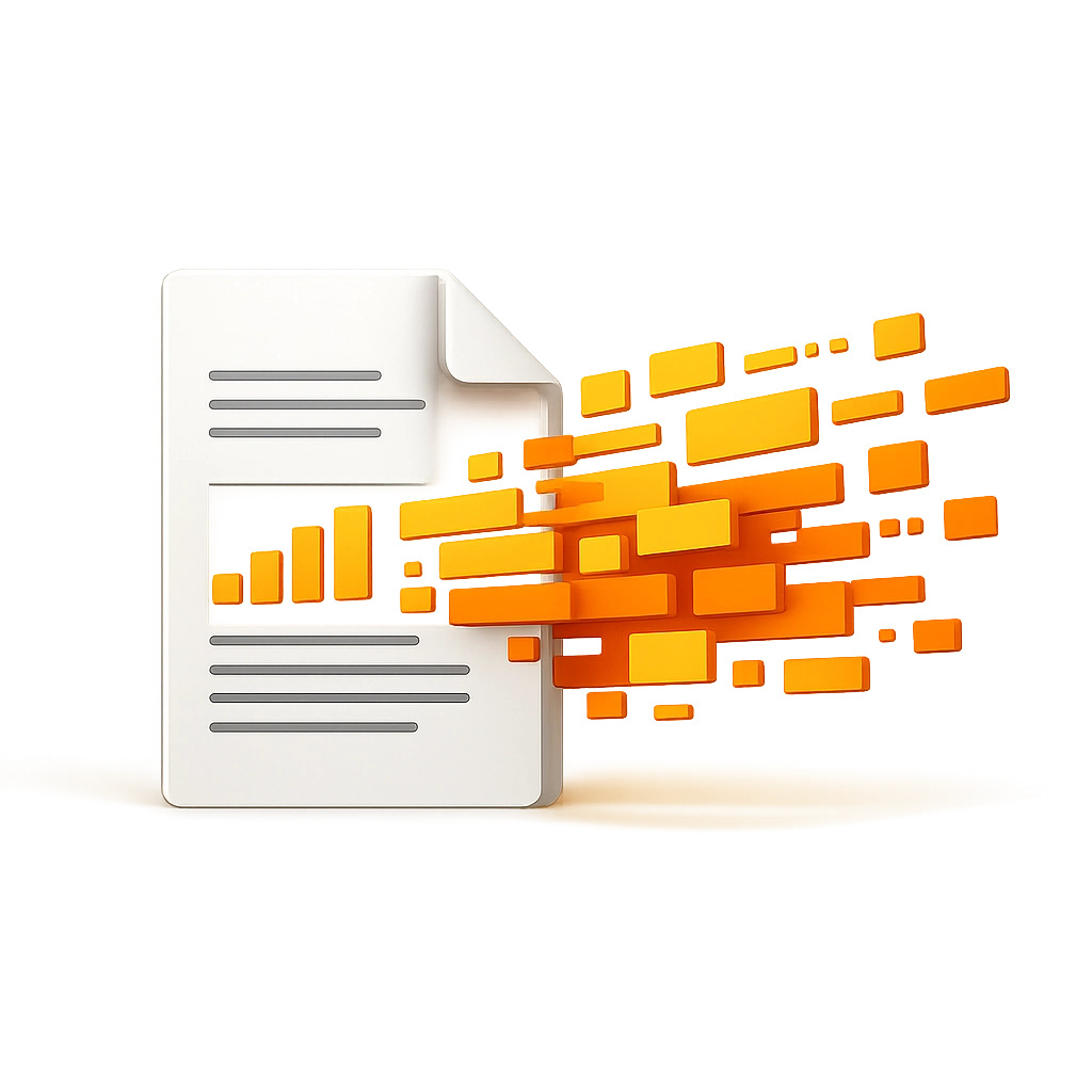 Icon representing an optimized digital document with a streamlined data stream for RIP software.