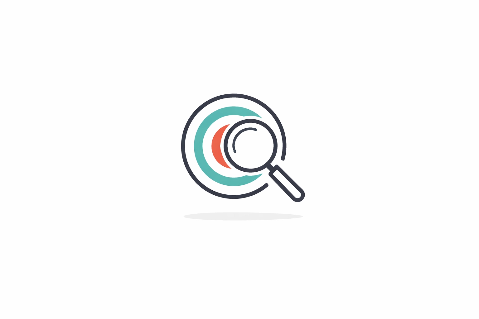 Magnifying glass over target icon illustrating search intent alignment and precision in attracting qualified leads.