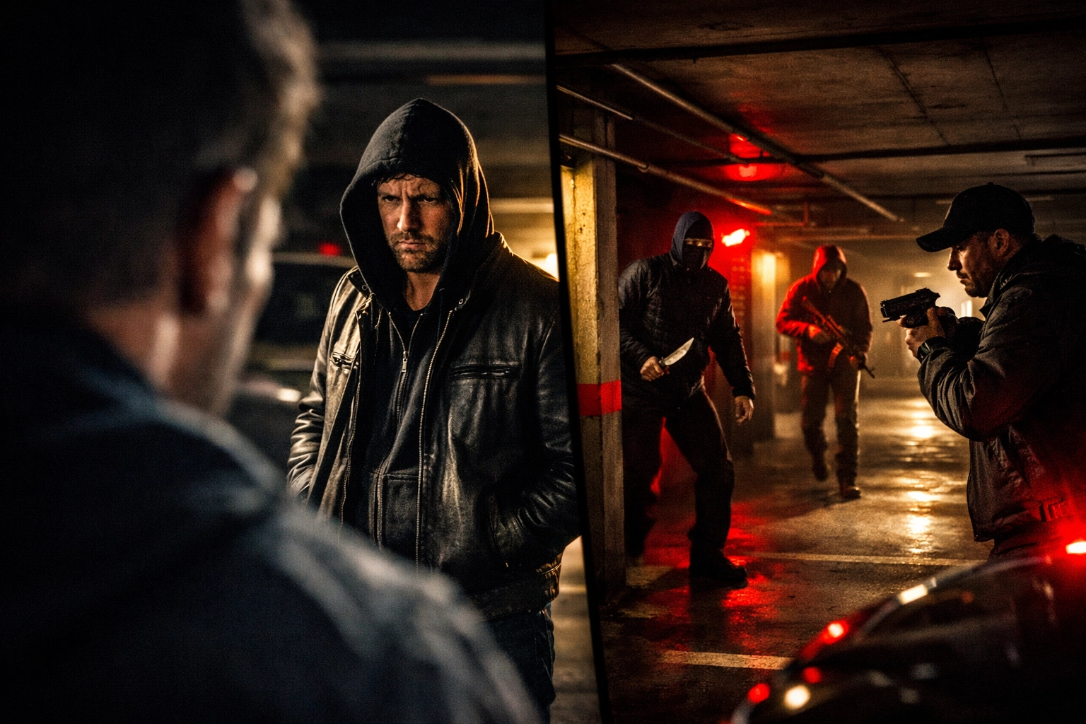 Tunnel vision mistake showing person focused on one threat while missing multiple dangers nearby