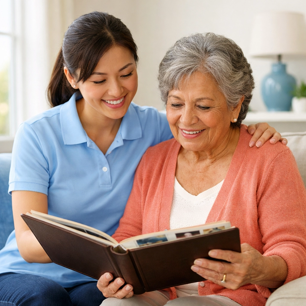 Professional caregiver providing respite care and senior support in a bright Prince William County home.