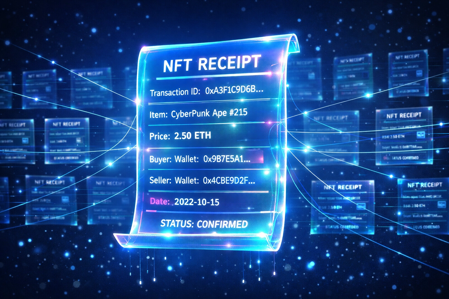 Automated NFT receipt system for blockchain-based merchant accounting