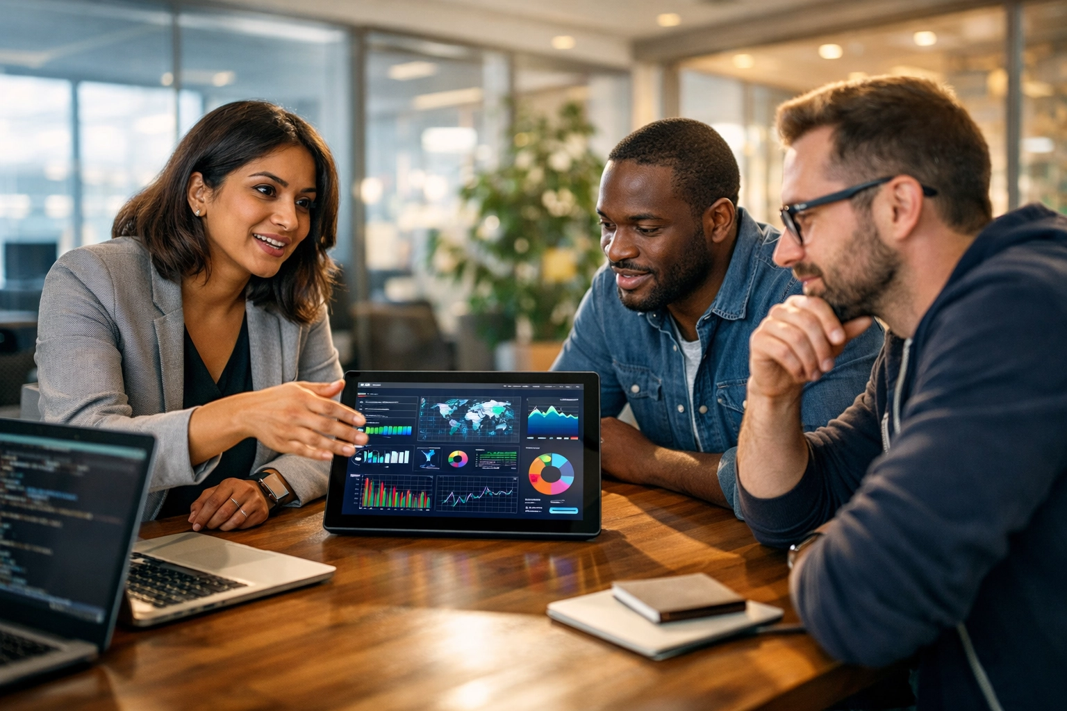 ServiceNow implementation partner team discussing ITOM dashboard and Xanadu release efficiency.