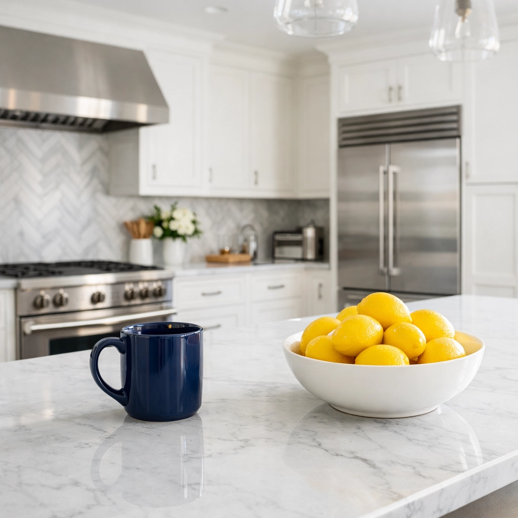 Luxury kitchen in Wellesley MA showing the standard of professional cleaners Boston MA for daily maintenance.