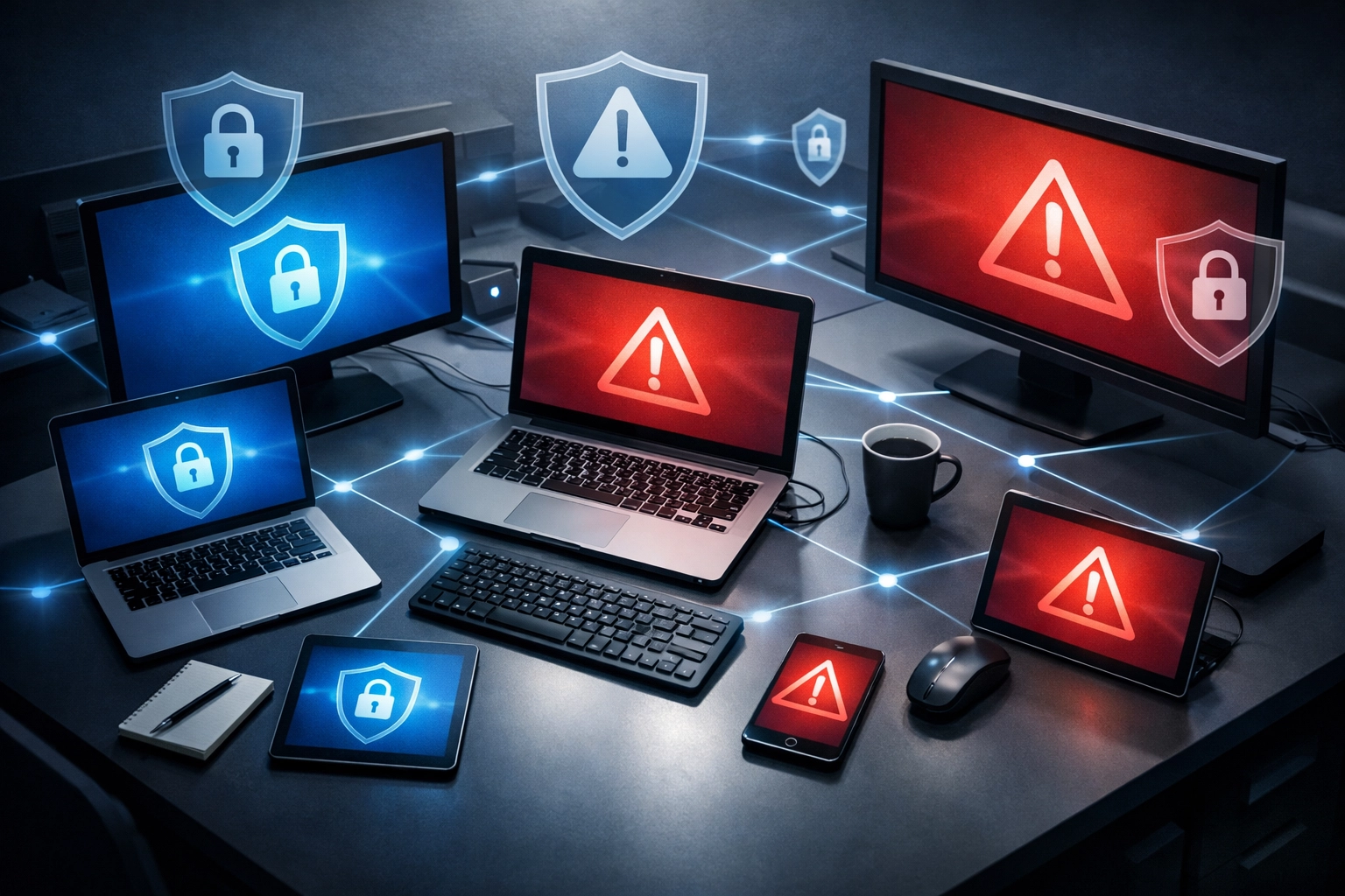 Small business office computers with network security monitoring for Richmond VA companies