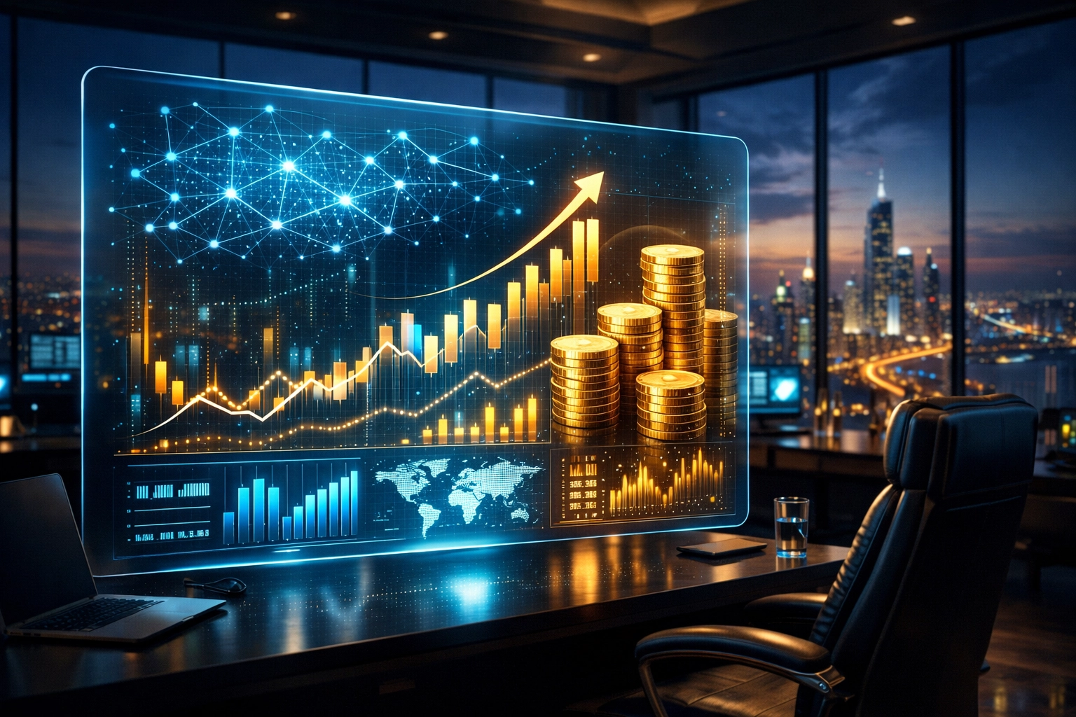 Larecoin's AI-driven merchant dashboard displaying real-time payment analytics and stablecoin growth metrics.