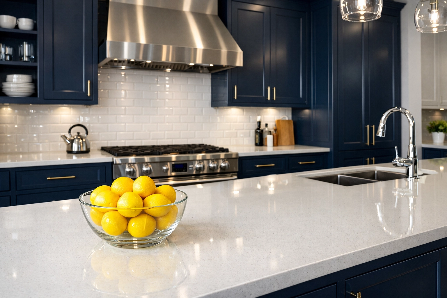 Deep cleaned luxury kitchen in Worcester MA with spotless surfaces and sanitized oven.