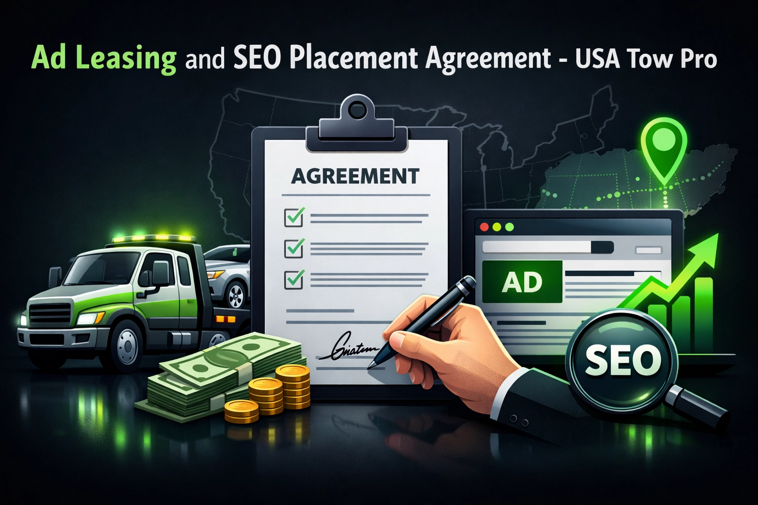 [HERO] Ad Leasing and SEO Placement Agreement - USA Tow Pro