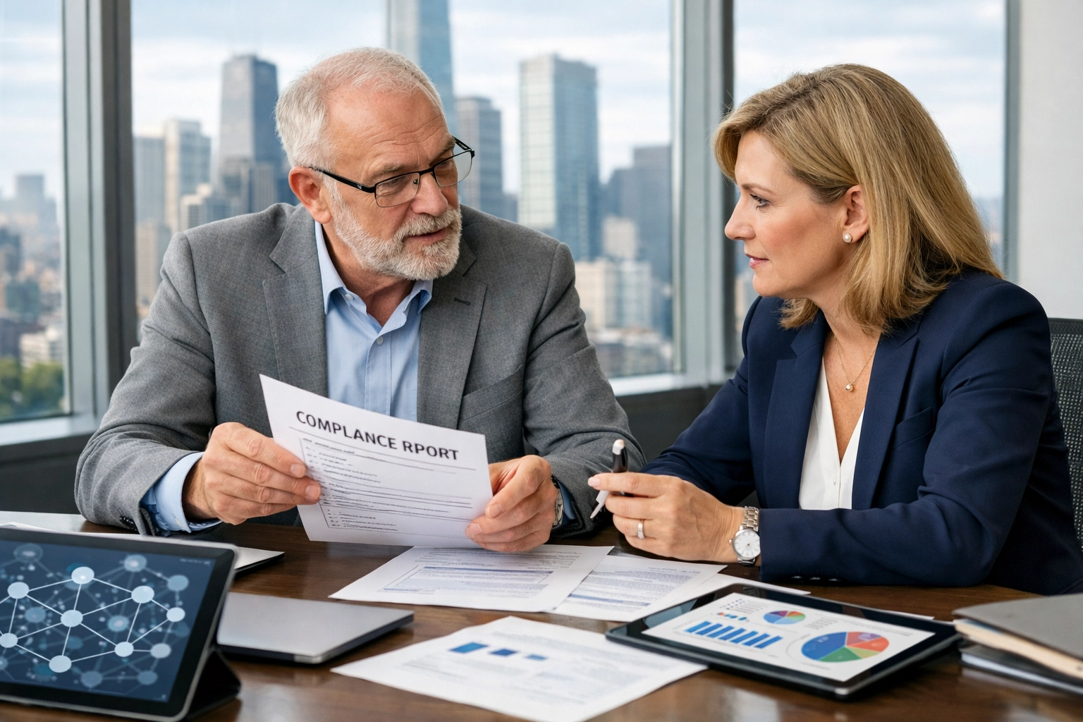 ServiceNow consultant advising financial executive on DORA compliance implementation strategy