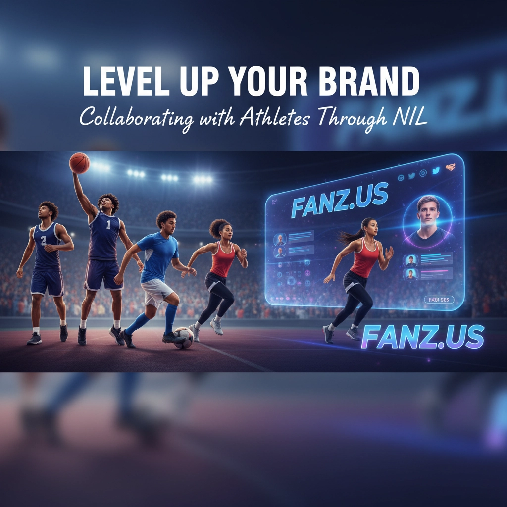 NIL athlete-brand collaboration banner on Fanz