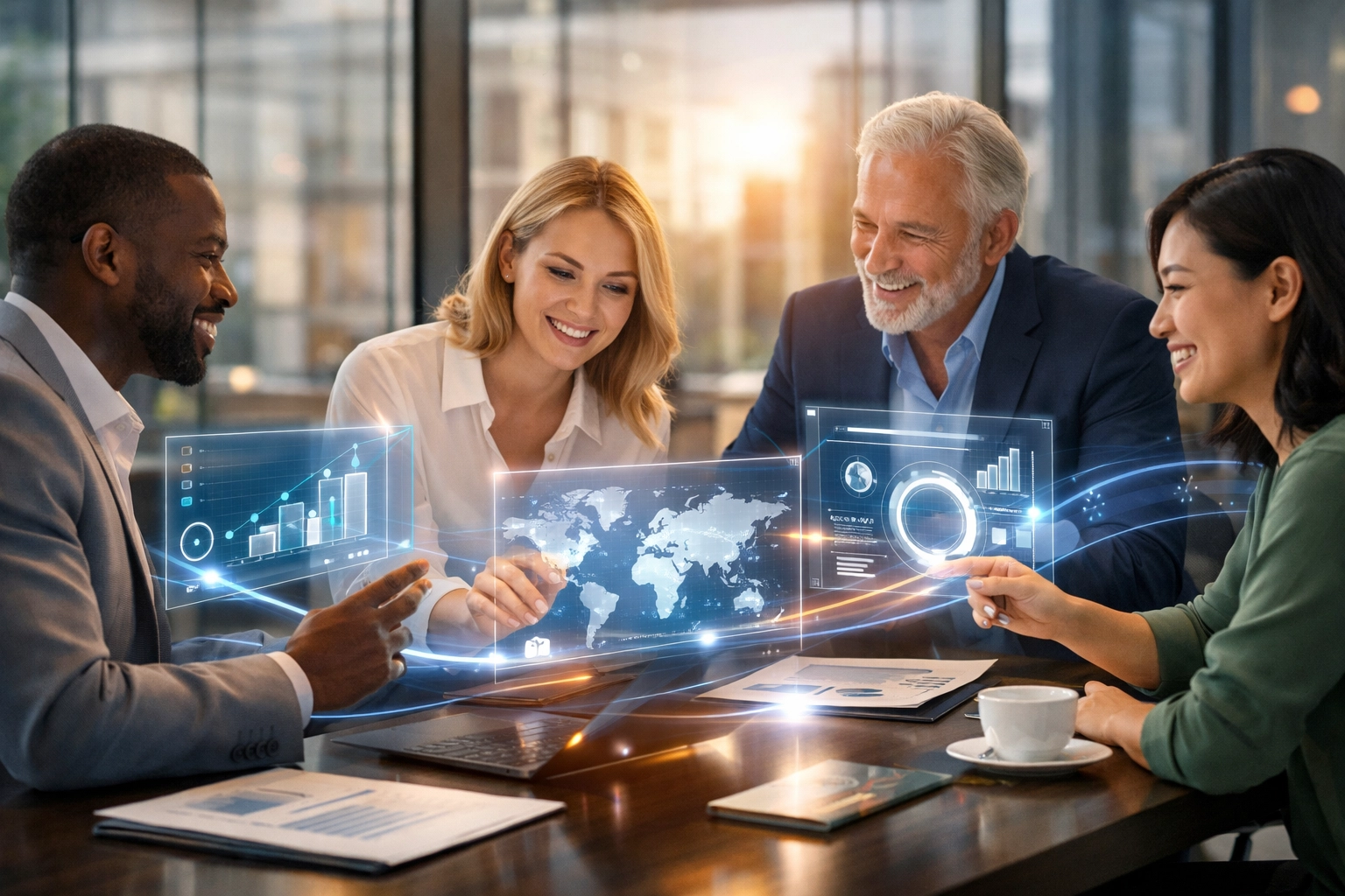 Team im modernen Büro arbeitet kooperativ, um KI-Fehler im Unternehmen zu vermeiden.