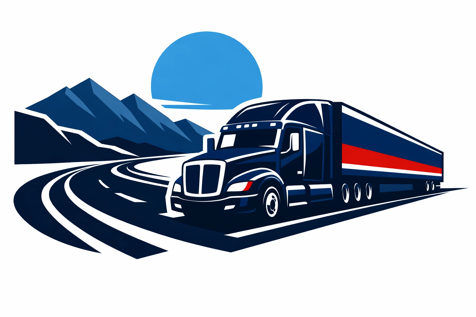 Modern semi-truck on a highway representing the logistics and transport industry in Scotland.