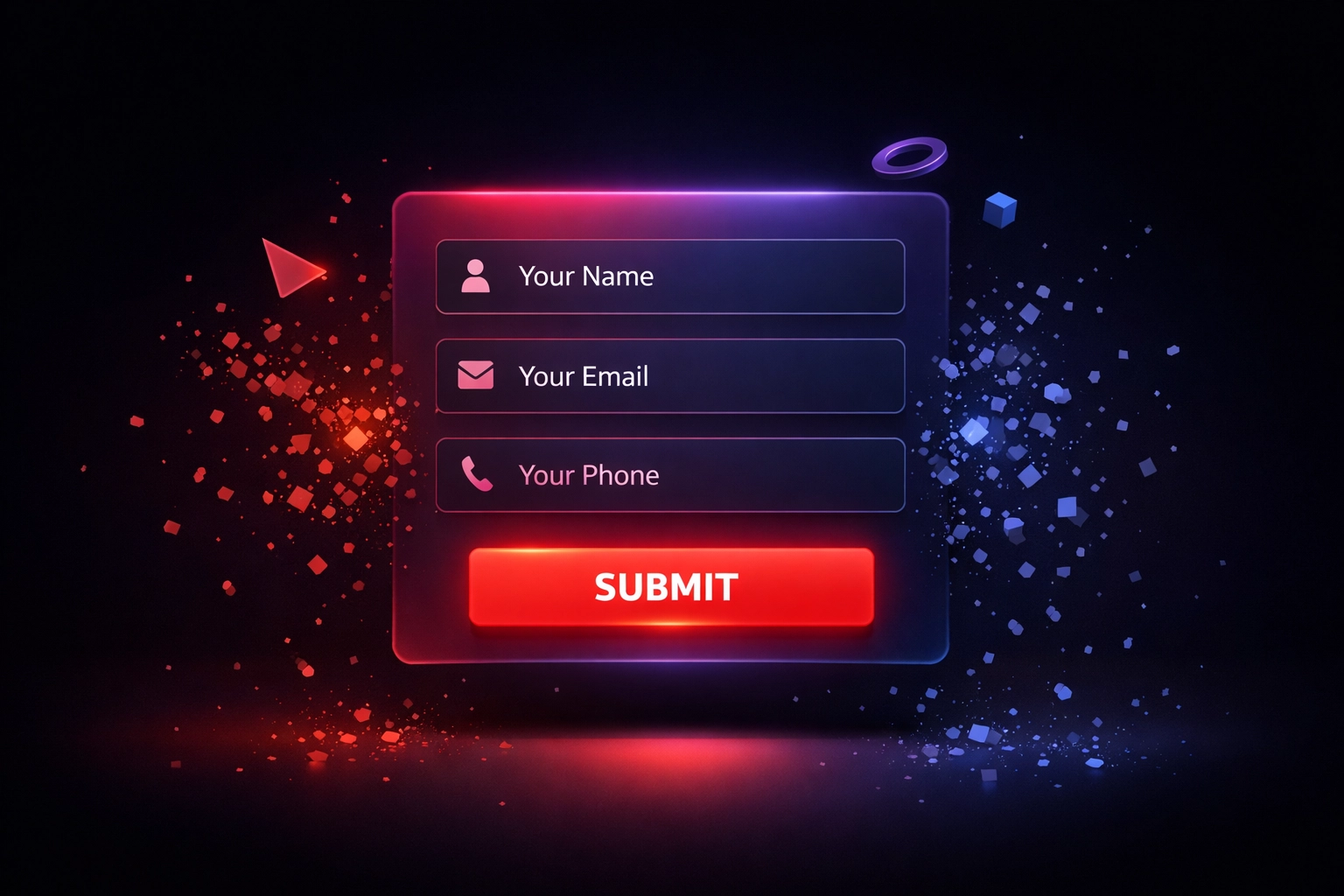 Simplified lead capture form with three fields showing optimized conversion design