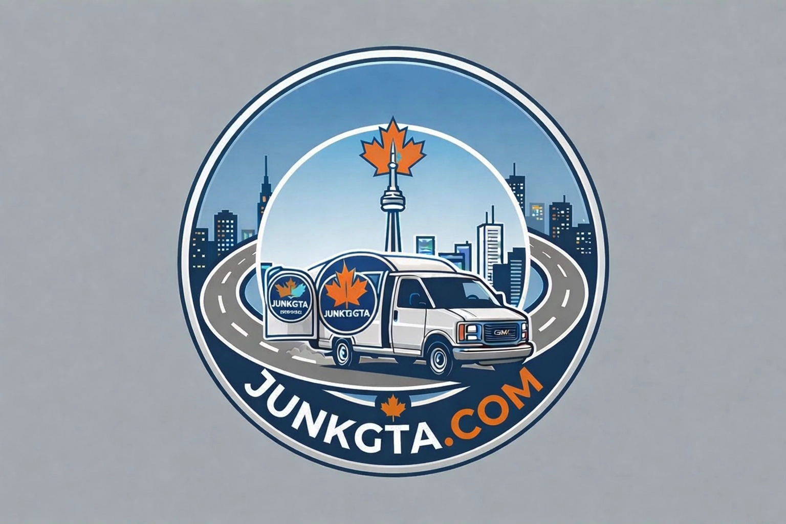 branded-junk-removal-cargo-van-toronto-skyline.webp