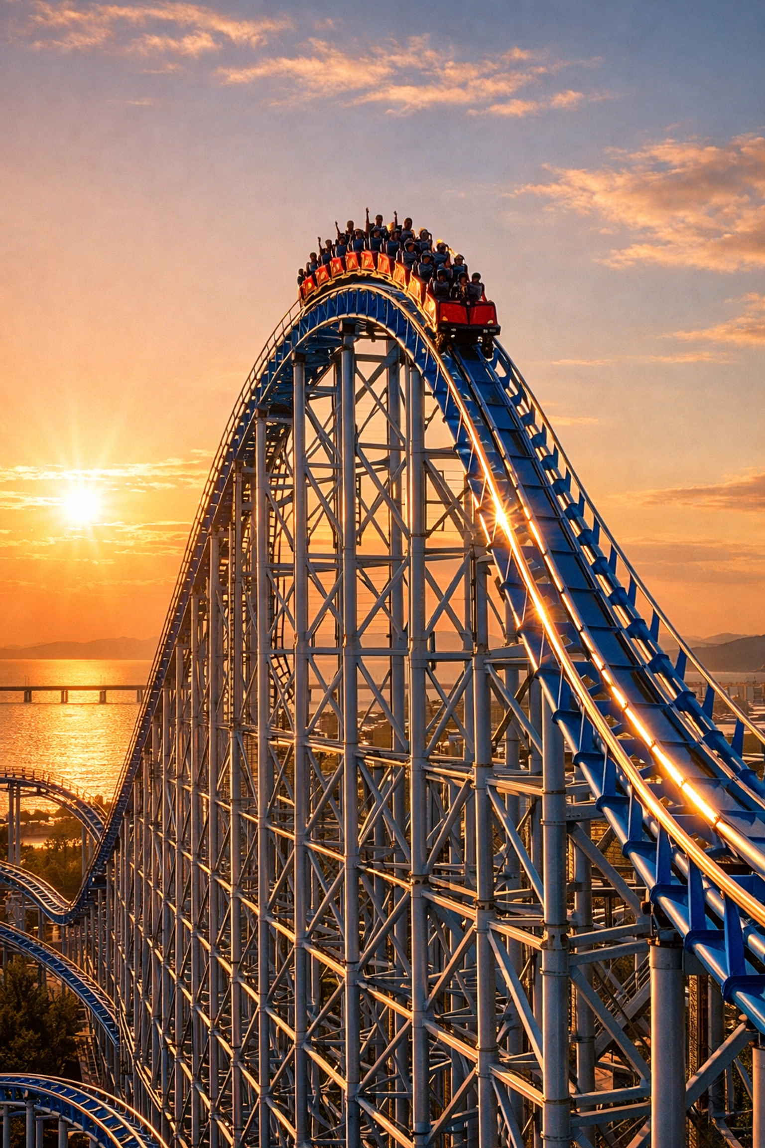 Steel Dragon 2000 at Nagashima Spa Land, one of the best photography locations for capturing high-speed coaster shots.